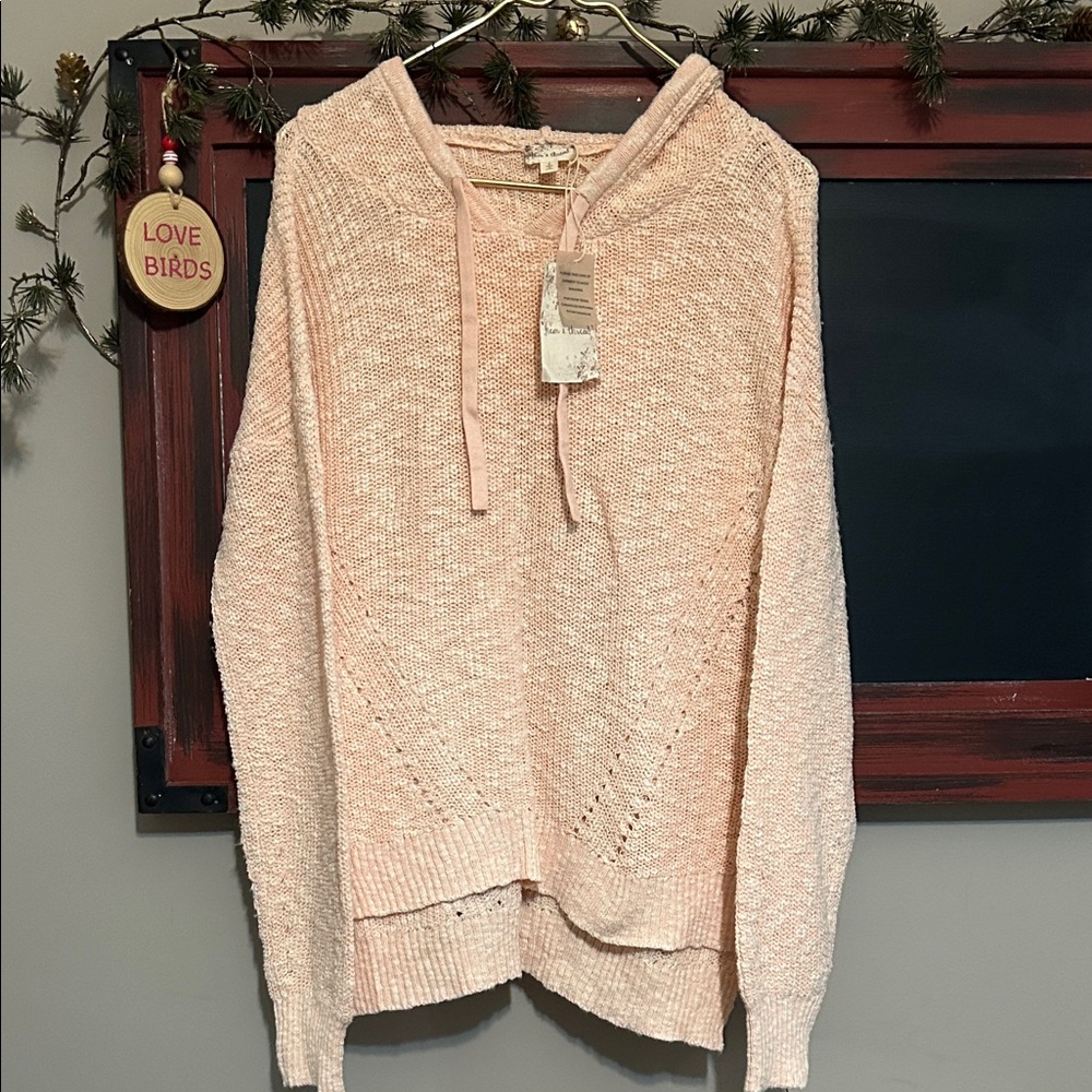 Hem & Thread Light Pink Hooded Sweater